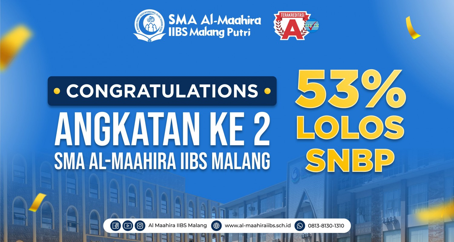 Selamat! 53% SMA Al-Maahira IIBS Malang Lolos SNBP 2024